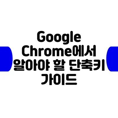 Google Chrome에서 알아야 할 단축키 가이드