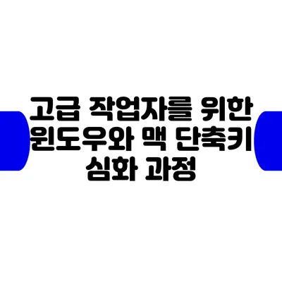 고급 작업자를 위한 윈도우와 맥 단축키 심화 과정