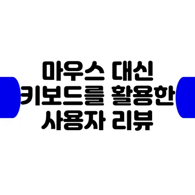 마우스 대신 키보드를 활용한 사용자 리뷰