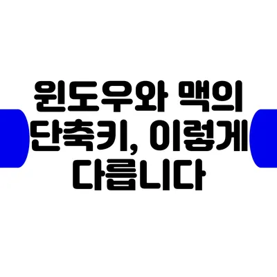 윈도우와 맥의 단축키, 이렇게 다릅니다