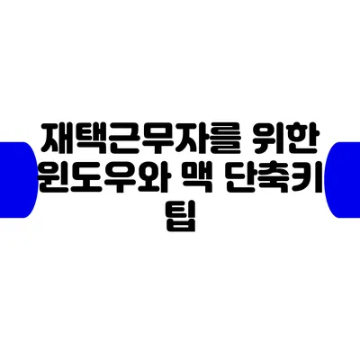 재택근무자를 위한 윈도우와 맥 단축키 팁