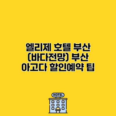 엘리제 호텔 부산 (바다전망) 부산 아고다 할인예약 팁
